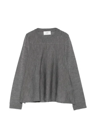 Solotre Pleated-back Sweater In Gray