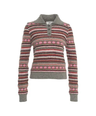 Solotre Polo Collar Sweater In Multi