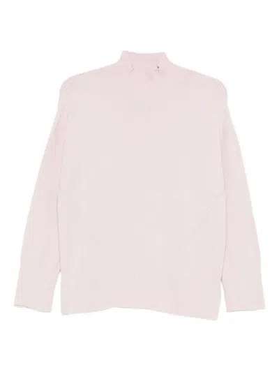 Solotre Ribbed High-neck Sweater In Pink