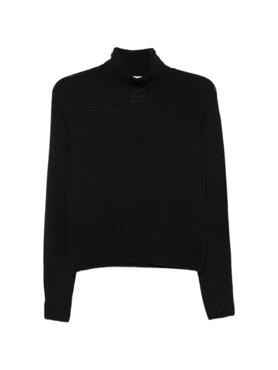 Solotre Ribbed-knit Roll-neck Sweater In Black