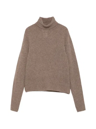 Solotre Ribbed-knit Roll-neck Sweater In Neutral