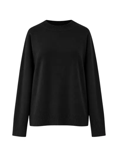 Solotre Ribbed-trim Drop-shoulder Sweater In Black