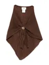 Solotre Ring-embellished Scarf In Brown