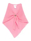 Solotre Ring-embellished Scarf In Pink