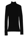 Solotre Roll-neck Ribbed Sweater In Black