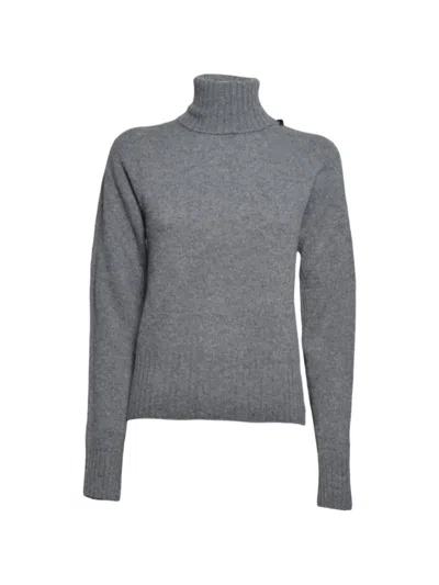 Solotre Roll-neck Ribbed-trim Sweater In Gray