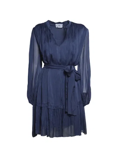 Solotre Ruffled Mini Dress In Blue