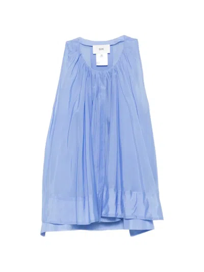 Solotre Ruffled-trim Blouse In Blue