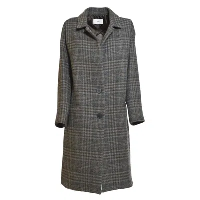 Solotre Short Brown Tailored Coat With Classic Silhouette In Gray