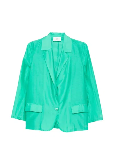 Solotre Single-breasted Blazer In Green