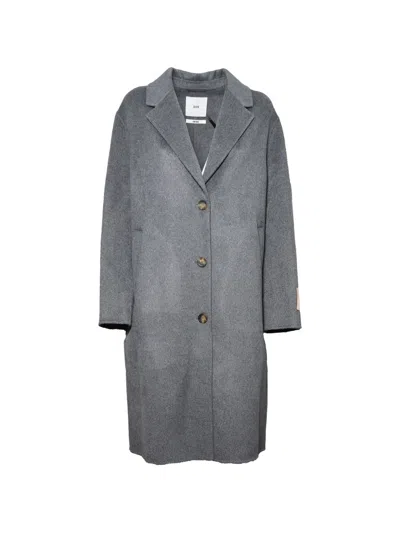 Solotre Single-breasted Notched-lapel Coat In Gray