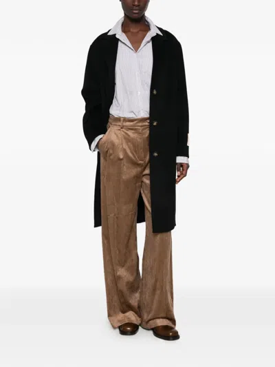 Solotre Single-breasted Notched-lapels Coat In Animal Print
