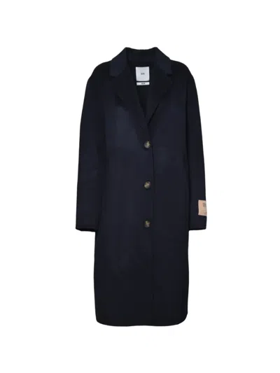 Solotre Single-breasted Notched-lapels Coat In Black