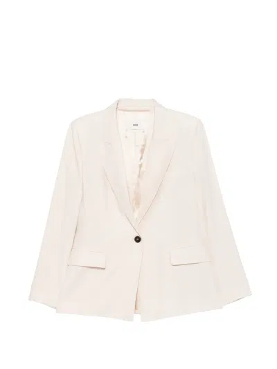 Solotre Single-breasted Peaked-lapel Jacket In Neutral
