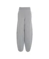 Solotre Soft Knit Track Pants With Tapered Hem In Gray
