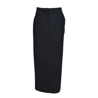Solotre Streamlined Blue Skirt With Elegant Silhouette In Black