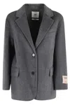 Solotre Structured Anthracite Jacket With Classic Revers Collar In Gray