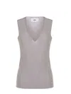 Solotre Top Made Of Light Gray Viscose. In Gray