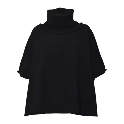 SOLOTRE TAILORED MINIMALIST BLACK JACKET WITH CLASSIC COLLAR