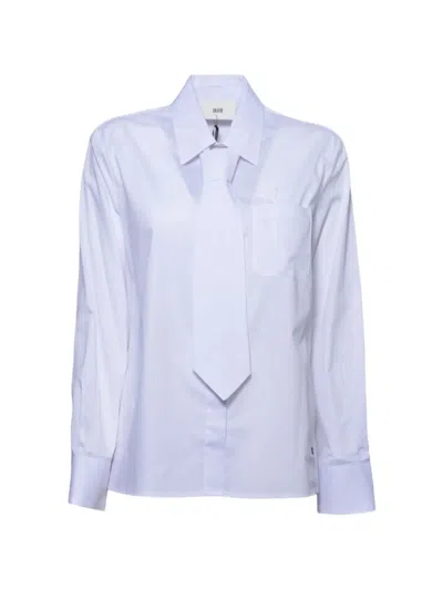 Solotre Tie-detail Chest-pocket Shirt In Blue