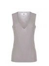 Solotre Top Made Of Light Gray Viscose. In Gray