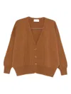 Solotre V-neck Cardigan In Burgundy