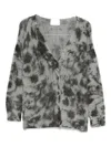 Solotre V-neck Cardigan In Gray