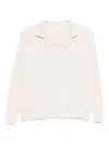 Solotre V-neck Collared Sweater In Neutral