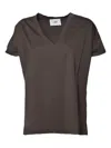 Solotre V-neck T-shirt In Brown