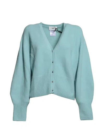 Solotre V-neck Button-up Cardigan In Blue