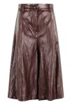 Solotre Wide Leg Pants With Pleated Design And Barolo Finish In Brown