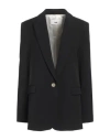 Solotre Woman Blazer Black Size 8 Polyester, Elastane, Viscose