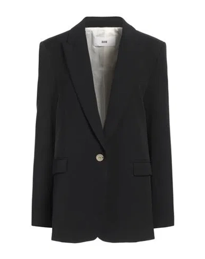 Solotre Woman Blazer Black Size 8 Polyester, Elastane, Viscose