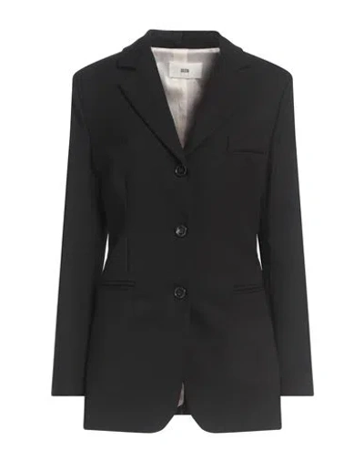 Solotre Woman Blazer Black Size 6 Polyester, Virgin Wool, Elastane, Viscose