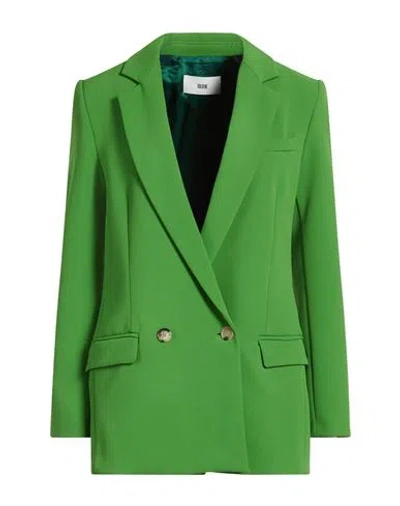 Solotre Woman Blazer Green Size 6 Polyester, Elastane