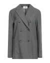 Solotre Woman Blazer Grey Size 10 Polyester, Virgin Wool, Elastane