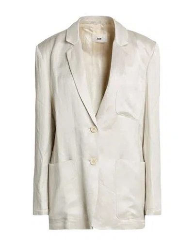 Solotre Woman Blazer Light Grey Size 2 Linen, Viscose