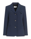 Solotre Woman Blazer Midnight Blue Size 8 Polyester, Elastane, Viscose