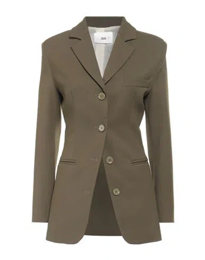 Solotre Woman Blazer Military Green Size 4 Polyester, Virgin Wool, Elastane, Viscose In Brown