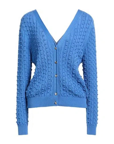 Solotre Woman Cardigan Azure Size 2 Cotton In Blue