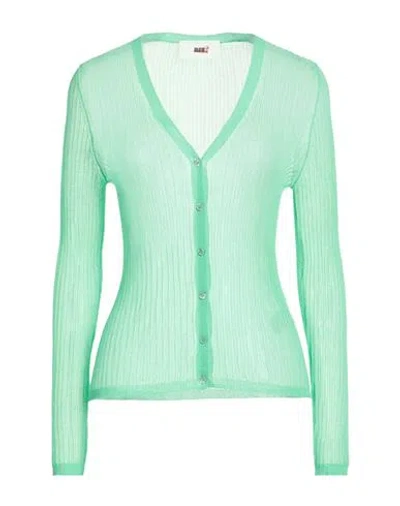 Solotre Woman Cardigan Green Size 2 Cotton, Polyamide