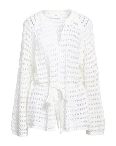 Solotre Woman Cardigan Ivory Size Onesize Cotton In Gray