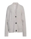 Solotre Woman Cardigan Light Grey Size 2 Alpaca Wool, Polyester, Elastane, Mohair Wool, Polyamide In White