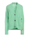 Solotre Woman Cardigan Lime Green Size 2 Alpaca Wool, Polyester, Elastane, Mohair Wool, Polyamide In Green