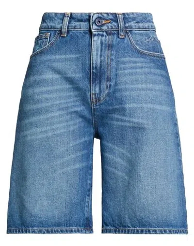 Solotre Woman Denim Shorts Blue Size 4 Cotton