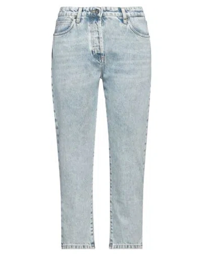 Solotre Woman Jeans Blue Size 8 Cotton