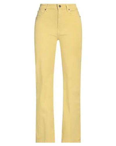 Solotre Woman Jeans Lime Green Size 6 Cotton, Elastane