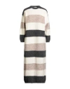 Solotre Woman Maxi Dress Ivory Size Onesize Merino Wool, Polyester, Polyamide In Multi