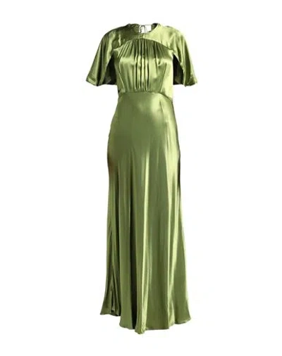 Solotre Woman Maxi Dress Military Green Size 8 Viscose