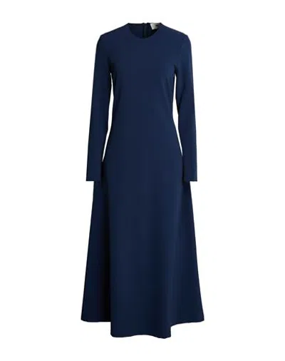 Solotre Woman Maxi Dress Navy Size 6 Polyester, Elastane